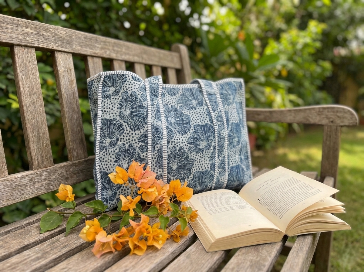 Block printed Duffel bags