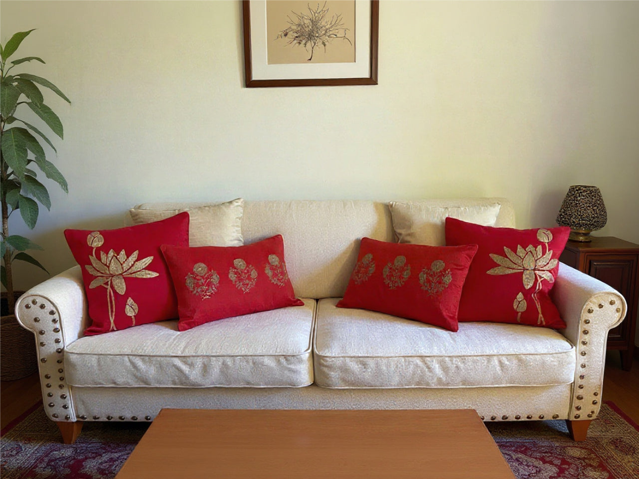 Bloom - Floral | Red (Lumbar)